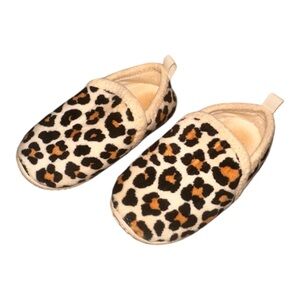 Barerun Toddler Indoor/Outdoor Slippers Plush Leopard Print Size 8/9
